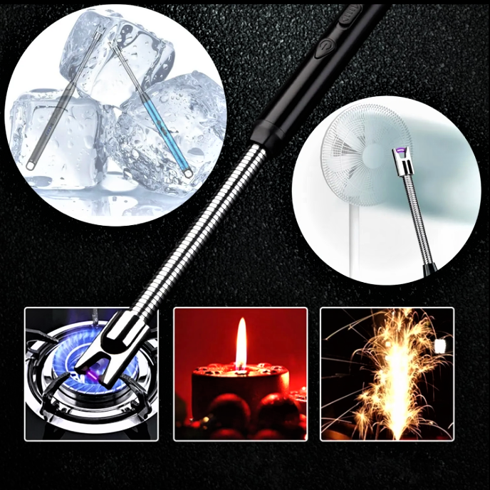 Type-C Rechargeable Windproof Arc Lighter with Flexible Neck – Random Color