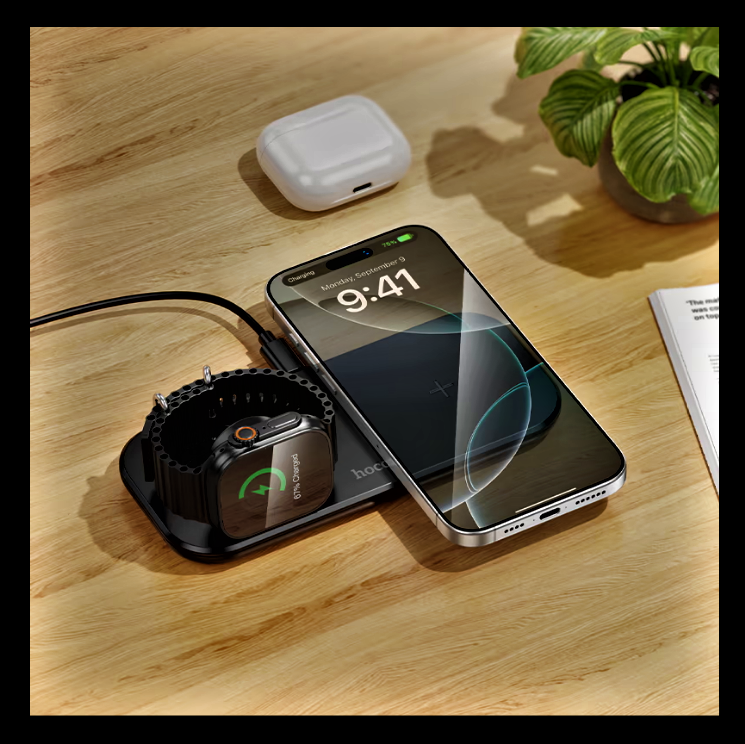 Hoco CW65 3-in-1 Magnetic Wireless Charger – 15W