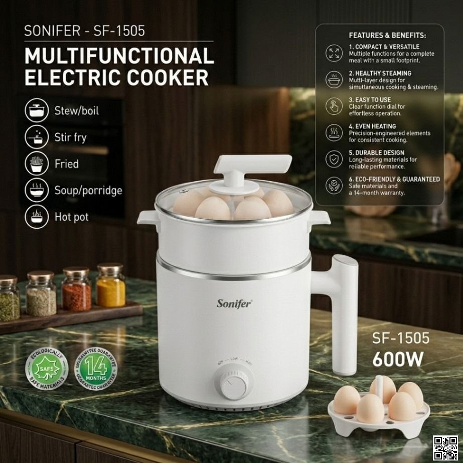 Sonifer SF-1505 Multifunctional Electric Cooker 600W
